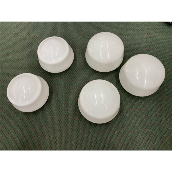 MID-CENTURY CEILING LIGHT IN FROSTED GLASS, LOT OF 5