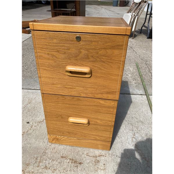 TWO-DRAWER WOOD FILE CABINET