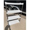 Image 2 : WHITE AND GRAY 4-TIER PLASTIC UTILITY SHELVING UNIT