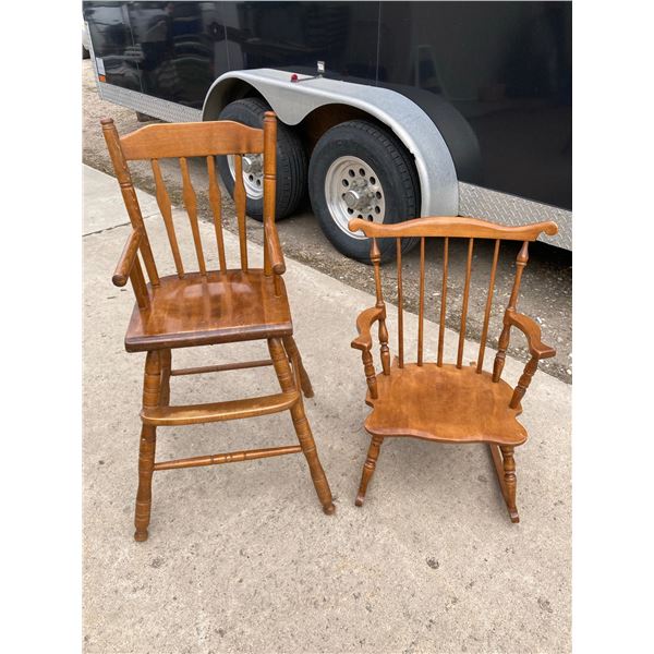 CHILD'S ROCKER AND HIGHCHAIR