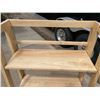 Image 10 : FOLDING BOOKCASE AND WOODEN STOOL