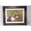Image 2 : Allen Sapp, framed acrylic on canvas painting, Nokum making bannock, 12" X 16". Note: Artwork & fram