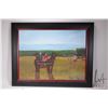 Image 2 : Allen Sapp, framed acrylic on canvas painting, Going to town on buck board, 24" X 18". Note: Artwork