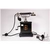 Image 1 : 1920's Danish Jydsk Telefon Aktieselskab hand crank telephone with black enamel finish, gold trim, a