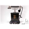 Image 3 : 1920's Danish Jydsk Telefon Aktieselskab hand crank telephone with black enamel finish, gold trim, a