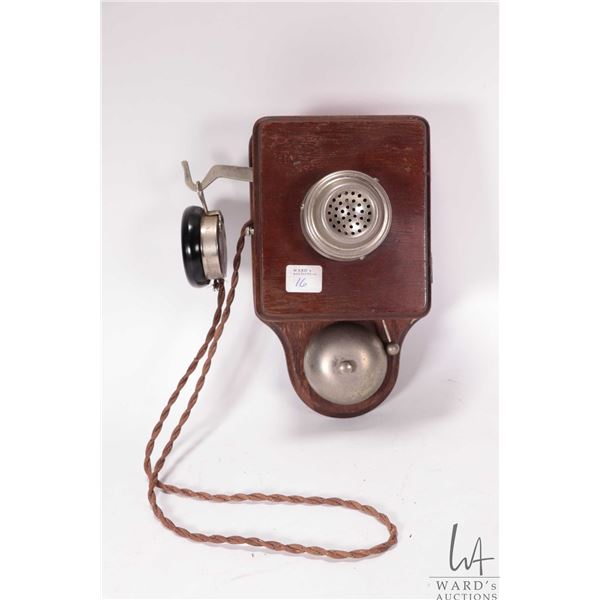 Vintage unmarked wall phone circa late 1800's