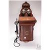 Image 1 : Antique Danish wall phone by JYDSK Telefon Aktieselskab with wooden cabinet, all original parts