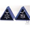 Image 2 : Four Swarovski Crystal collectible snowflakes including 1998, 2010 and 20th anniversary 2011 and SCS