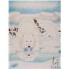 Image 1 : Andrew Qappik, limited edition stencil print titled "Thirst Reflected", pencil signed by artist, 38/