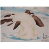 Image 1 : Andrew Qappik, limited edition stencil print titled " Close to Her", pencil signed by artist, 44/70,