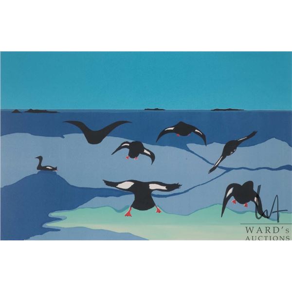 Emil Rosing, framed artist proof lithograph titled " Birds", pencil signed by artist, A 17, overall 