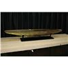 Image 1 : Steven Maslach, cast glass, custom made, commissioned sculpture titled "Amber Longboat", 6.25" H X 4