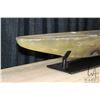 Image 2 : Steven Maslach, cast glass, custom made, commissioned sculpture titled "Amber Longboat", 6.25" H X 4