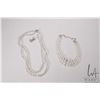 Image 1 : Pair of signed Sherman Austrian crystal earrings plus two unsigned beaded crystal necklaces includin