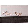 Image 3 : Allen Sapp, framed acrylic on canvas painting, Cutting wood/ coffee time, 24" X 30"