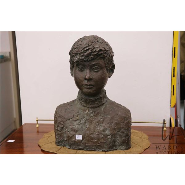 M.Day bronze sculpture of a young boy 17" in height
