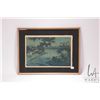 Image 2 : Hiroshi Yoshida, vintage Japanese woodblock print, titled " Evening on the Chikugo River", overall d