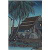 Image 1 : Elizabeth Keith, vintage Japanese woodblock print, titled "Old House, Malacca", overall dimensions i