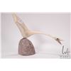 Image 1 : Inuit carved antler bird on stone base 9 1/4" H X 12" L