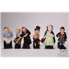 Image 1 : Six Royal Doulton small figurines including Sairy Gamp, Fat Boy, Bill Sykes, Fagin, Tiny Tim and Sam