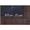 Image 4 : Allen Sapp, framed acrylic on canvas painting, Nokum tanning a hide, 12" X 16", note: includes a pho