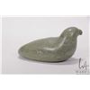 Image 3 : Inuit green soapstone carving of a seal, signed in syllabics and dated 1992, 7" in length