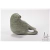 Image 5 : Inuit green soapstone carving of a seal, signed in syllabics and dated 1992, 7" in length