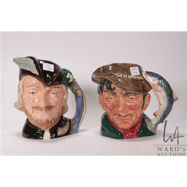 Two Royal Doulton character jugs including "The Poacher" D6429 and "Robin Hood" D6527