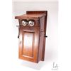 Image 2 : Vintage unmarked oak cased wall phone, no battery