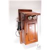 Image 3 : Vintage unmarked oak cased wall phone, no battery