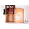 Image 4 : Vintage unmarked oak cased wall phone, no battery