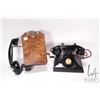 Image 1 : 2 Vintage phones including a Northern Electric Wooden wall phone with hand set and a Siemens bakelit