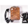 Image 2 : 2 Vintage phones including a Northern Electric Wooden wall phone with hand set and a Siemens bakelit