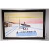 Image 2 : Allen Sapp, framed acrylic on canvas painting, Hockey Night in Canada, 24" X 36"