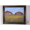 Image 2 : Allen Sapp, oak framed acrylic on canvas painting, Relaxing between houses, 20" X 16"