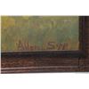 Image 3 : Allen Sapp, oak framed acrylic on canvas painting, Relaxing between houses, 20" X 16"