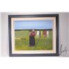 Image 2 : Allen Sapp, framed acrylic on canvas painting, Nokum washing clothes, 20" X 16"