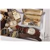 Image 2 : Selection of vintage gent's jewellery including non-working wrist watches, working Traditions mechan