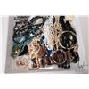 Image 2 : Tray lot of vintage and collectible jewellery including boxed jewellery set, beaded necklaces, brooc