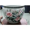 Image 4 : Large Chinese glazed ceramic fish bowl with hand painted florals, birds and insects, 16" in diameter
