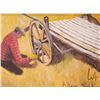 Image 1 : Allen Sapp, framed acrylic on canvas painting, titled on verso "Fixing the Wheel", 12" X 16"