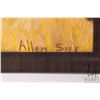 Image 3 : Allen Sapp, framed acrylic on canvas painting, titled on verso "Fixing the Wheel", 12" X 16"