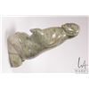 Image 3 : Inuit hand carved green serpentine soapstone kneeling figure, no artist signature seen, 8" in height