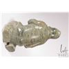 Image 5 : Inuit hand carved green serpentine soapstone kneeling figure, no artist signature seen, 8" in height