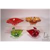 Image 1 : Four pieces of MCM art glass including two swans with applied colourless necks, an amber glass and a