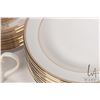 Image 2 : Selection of Wedgwood "Vera Wang Gold Lace" china dinnerware including twelve each of 10 1/2" plates