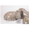 Image 3 : Hand carved stone hippopotamus sculpture, possible "African Jade" serpentine stone, no artist signat