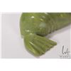 Image 4 : Appa Geeta, artist signed, hand carved green serpentine walrus figure, 8" in length
