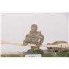 Image 2 : Inuit carved green serpentine kayak with rider, paddles and his catch, no artist signature seen, 8" 