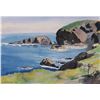 Image 1 : Diana Dabinett, framed original watercolour painting of a coastal scene, 7" X 10"